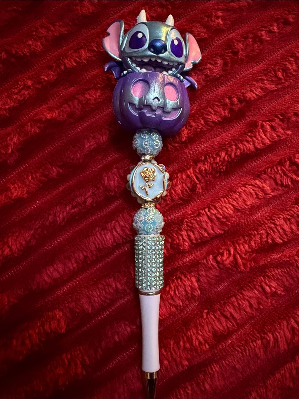 Stitch Purple Pumpkin Beaded Pen